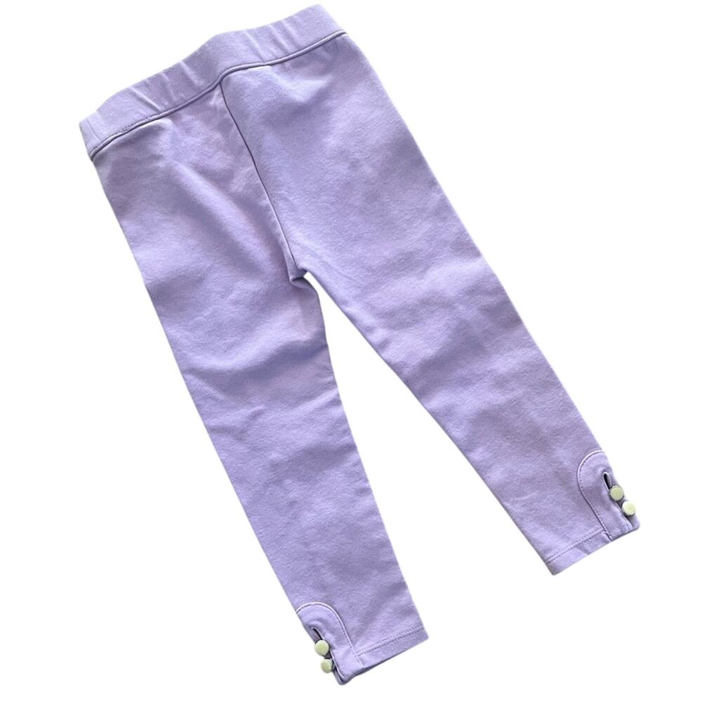 ❤️ 3/$25 Janie and Jack Girls Lavender Pleated Beaded Leggings | 2T - Picture 2 of 5